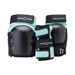 Pro Tec Street Gear Junior Skate Knee Elbow Wrist Guard 3 Pack Pads Sky Brown - 50-50 Skate Shop