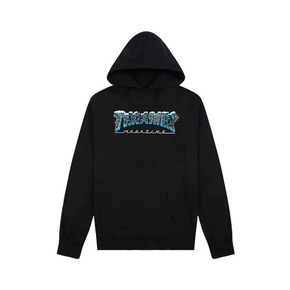 Thrasher Skate Black Ice Hoodie Black - 50-50 Skate Shop