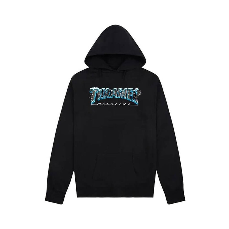 Thrasher Skate Black Ice Hoodie Black - 50-50 Skate Shop