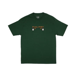 Passport Waiter Embroidery Tee Forest Green - 50-50 Skate Shop