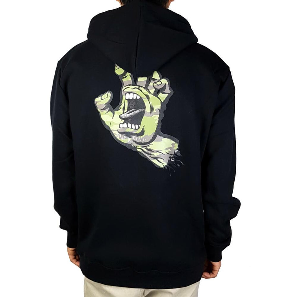 Santa Cruz Camo Hand Pop Hoodie Black - 50-50 Skate Shop