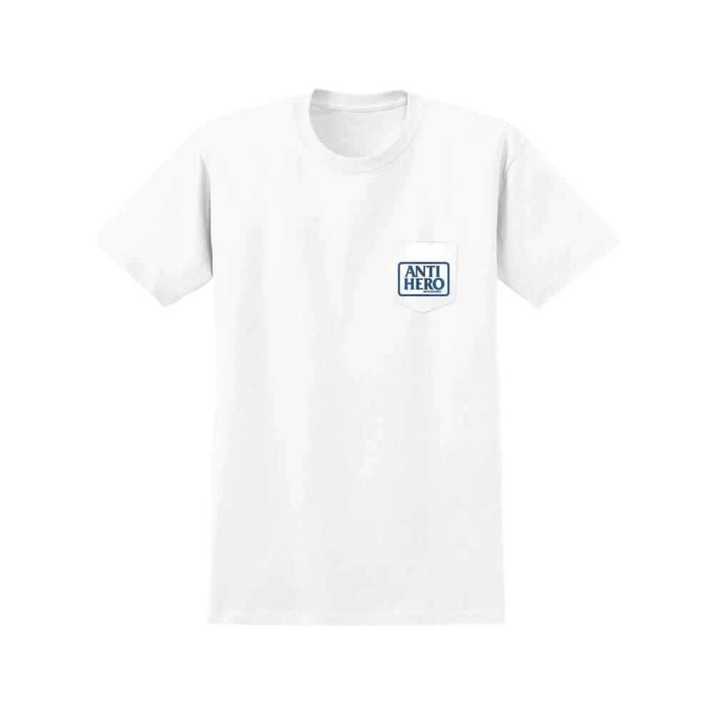 Anti Hero Skate Tee Pocket Reserve White Blue - 50-50 Skate Shop