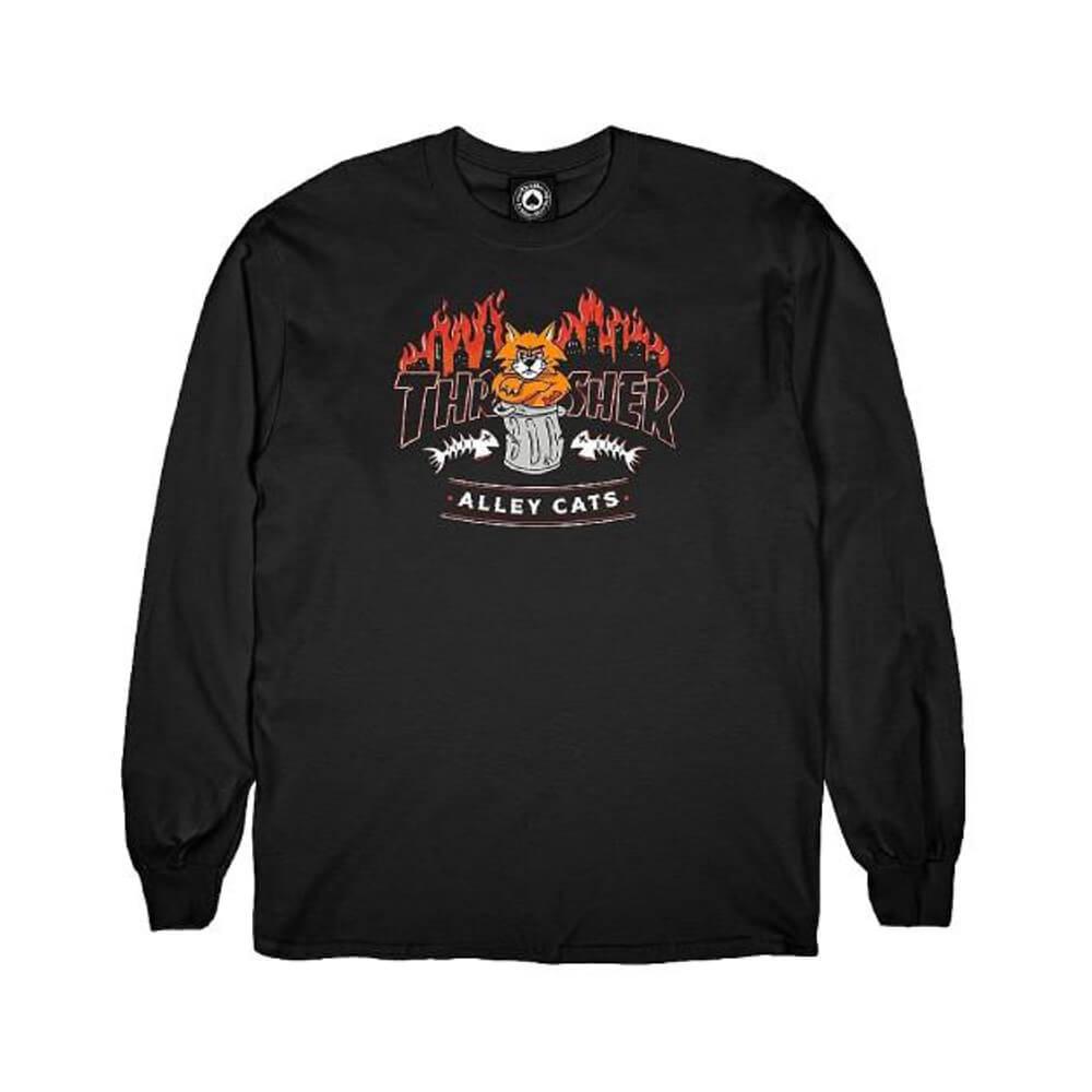 Thrasher Skate Alley Cats Long Sleeve Tee Black - 50-50 Skate Shop