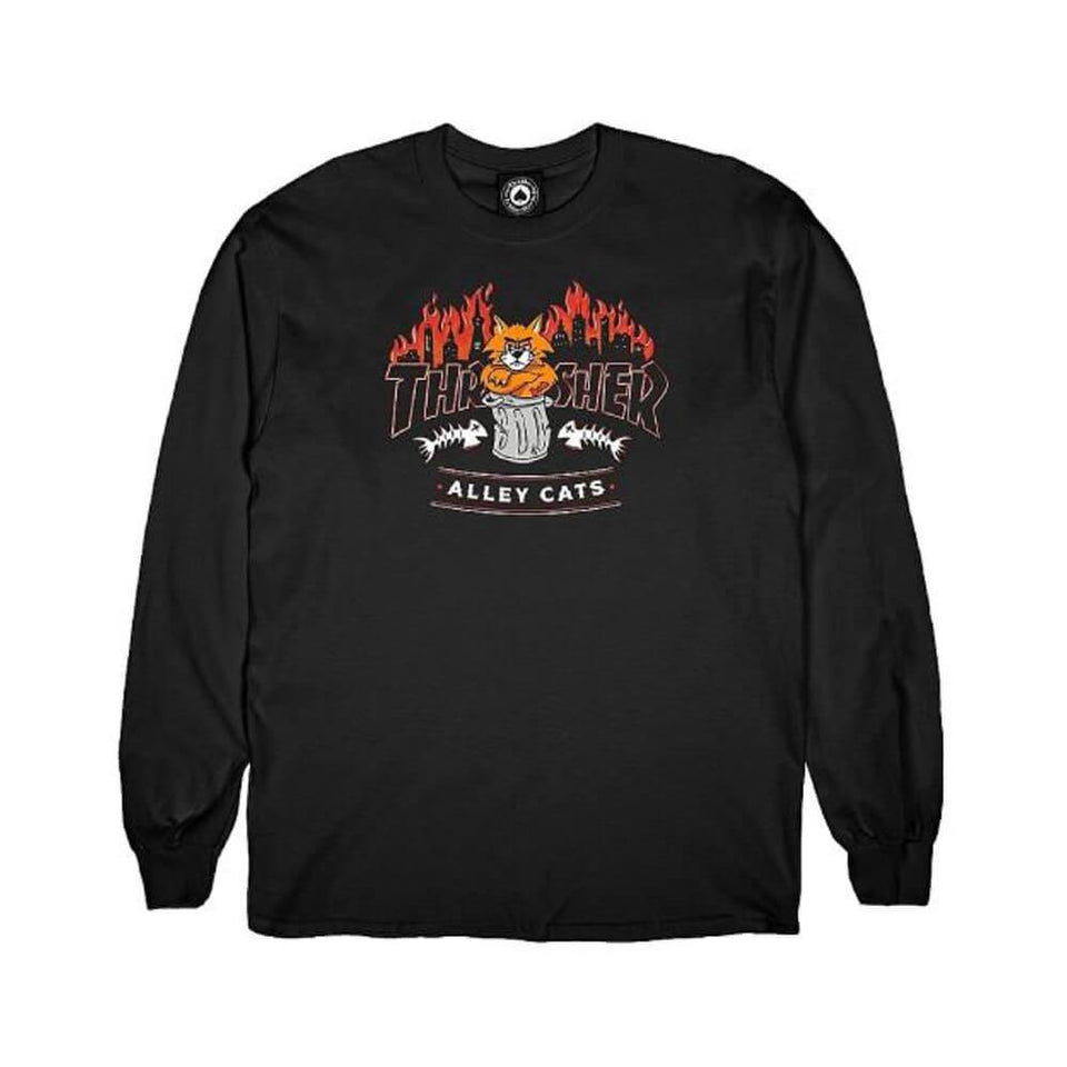 Thrasher Skate Alley Cats Long Sleeve Tee Black - 50-50 Skate Shop