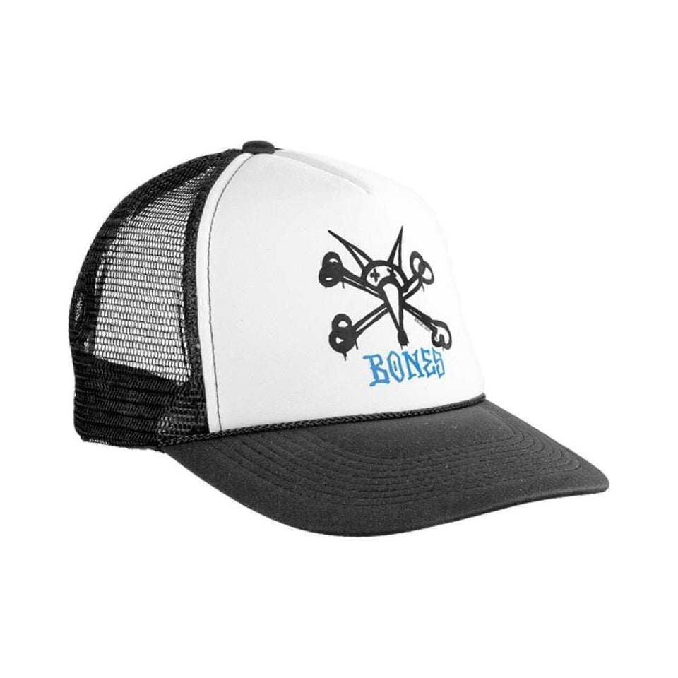Powell Peralta Cap Rat Bones Trucker Mesh Hat Black - 50-50 Skate Shop