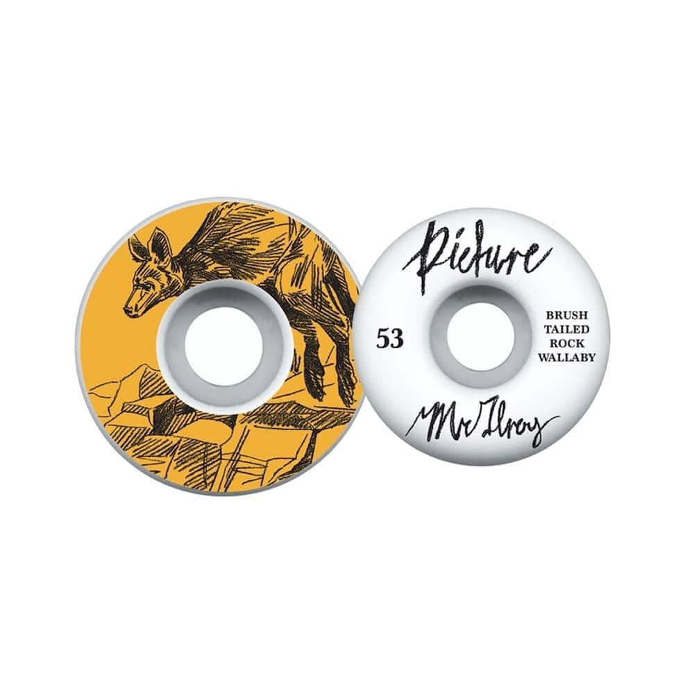 Picture Skateboard Wheels Ben Horton Series 53mm Conical Shape Joel McIlroy Pro - Set of 4 - 50-50 Skate Shop