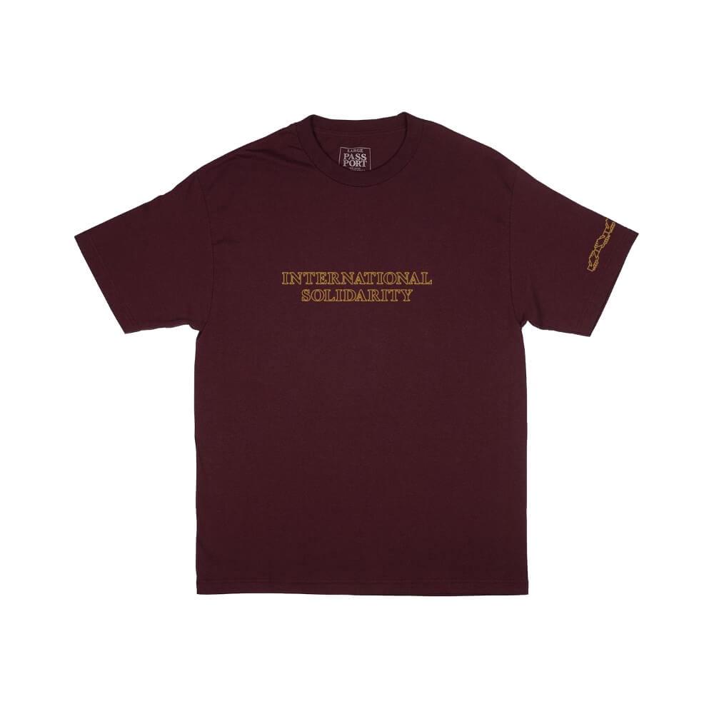 Passport Inter Solid Tee Burgundy - 50-50 Skate Shop