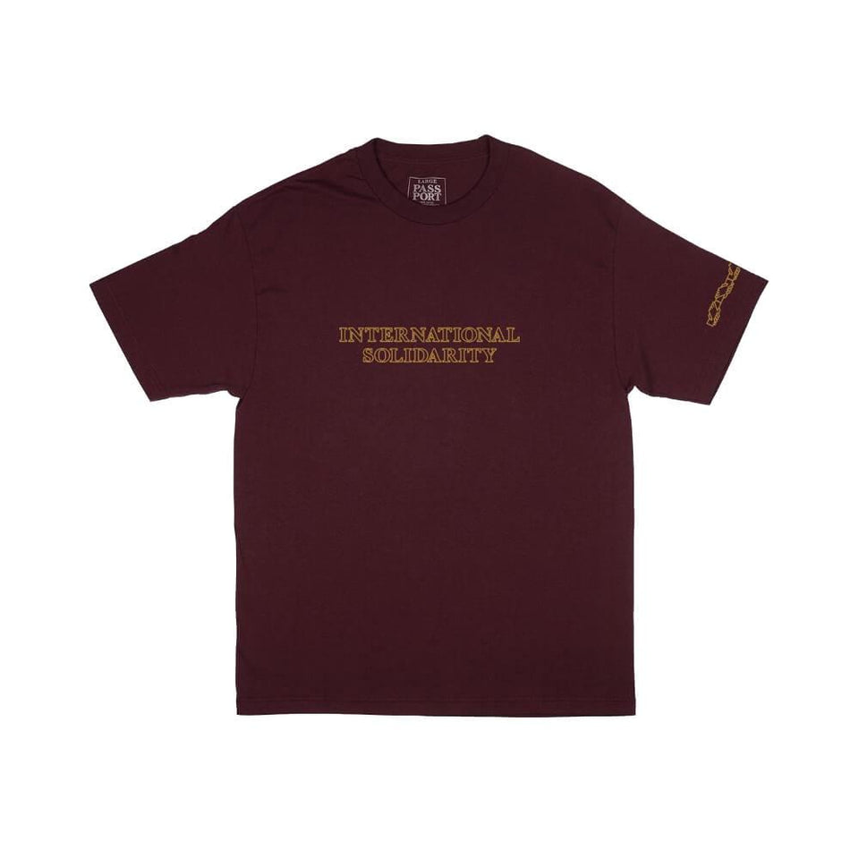 Passport Inter Solid Tee Burgundy - 50-50 Skate Shop