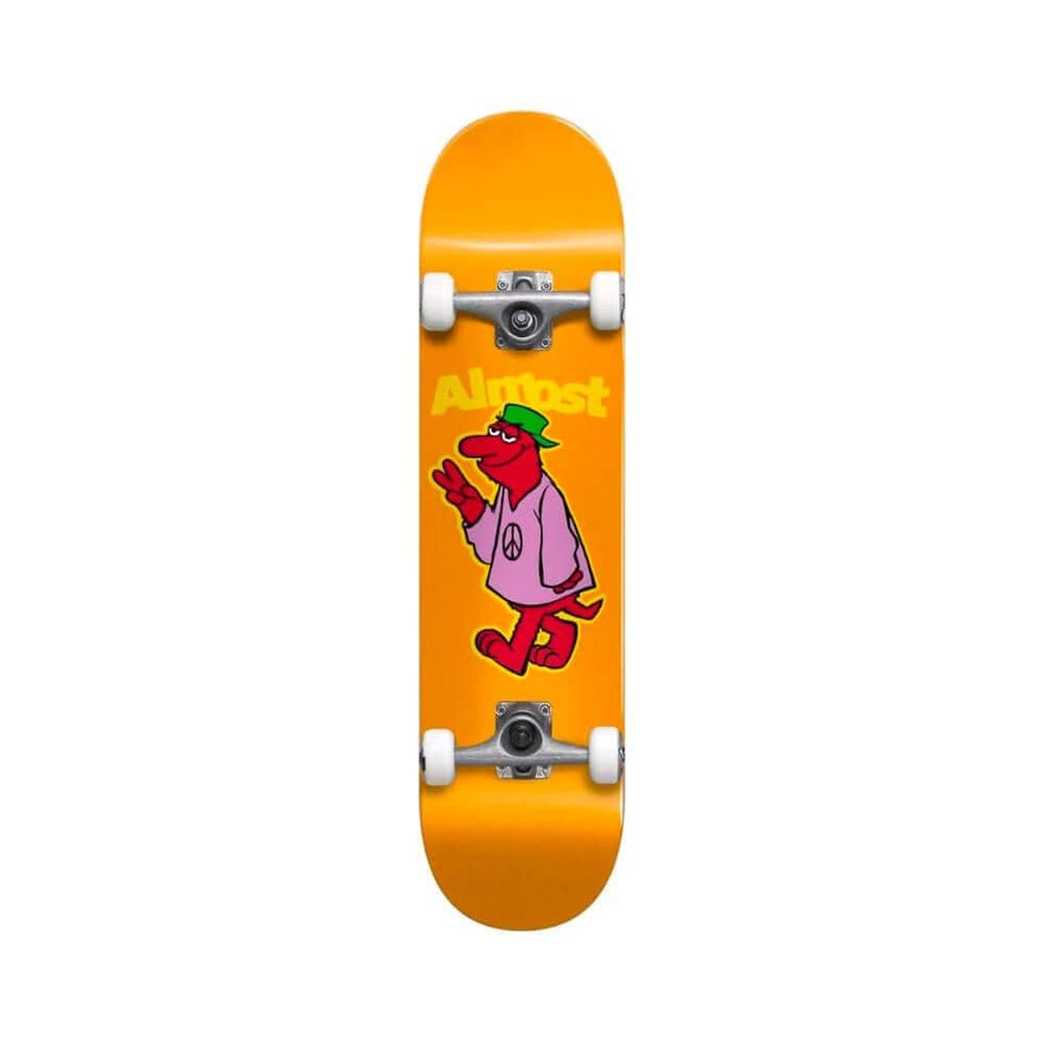 Almost Skateboard Complete Peace Out 7.875" x 31.7" Orange 14.25" WB - 50-50 Skate Shop