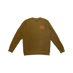 Anti Hero Long Sleeve LIL Blackhero Embroidered Logo Waffle Brown Crewneck - 50-50 Skate Shop