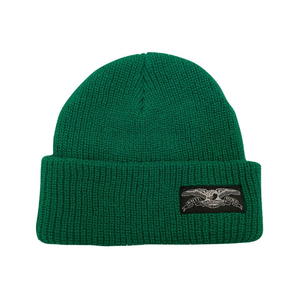 Anti Hero Skate Beanie Stock Eagle Label Green - 50-50 Skate Shop