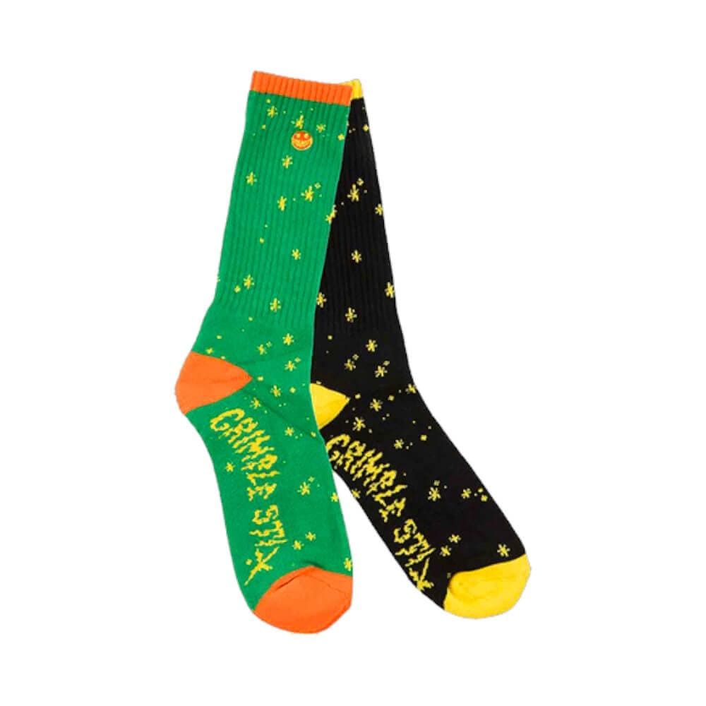 Anti Hero Skate Sock Grimple Dust Green Black -2 Pack - 50-50 Skate Shop