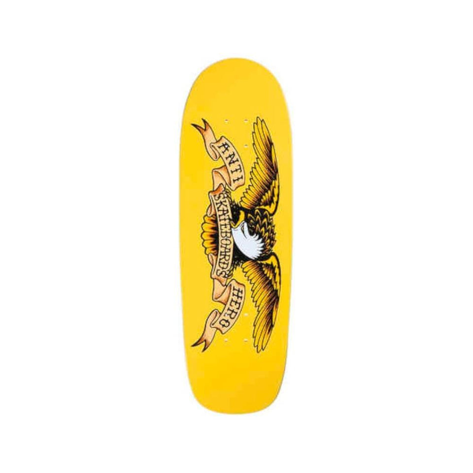 Anti Hero Skateboard Deck Shaped Eagle Beach Bum 9.55" x 30.5" Yellow 14.2" WB - 50-50 Skate Shop