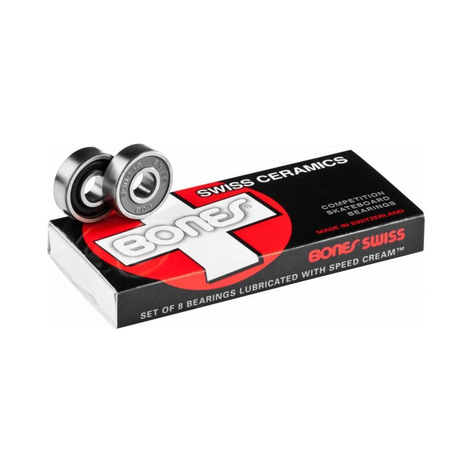 Bones Swiss Ceramics Skateboard Bearings (8 Pack) - 50-50 Skate Shop