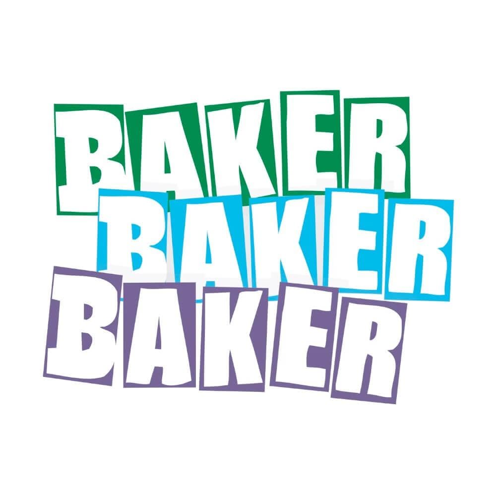 Baker Skate FA21 Brand Logo Sticker - Sold Individually - 50-50 Skate Shop
