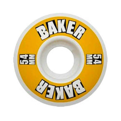 Baker Skateboard Wheels Brand Logo 54mm 99A Yellow White - 50-50 Skate Shop