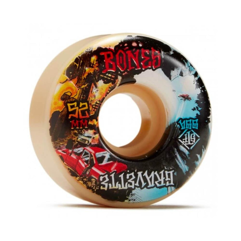 Bones Skateboard Wheels STF Gravette Heaven & Hell V2 Locks 52mm 99A - Set of 4 - 50-50 Skate Shop
