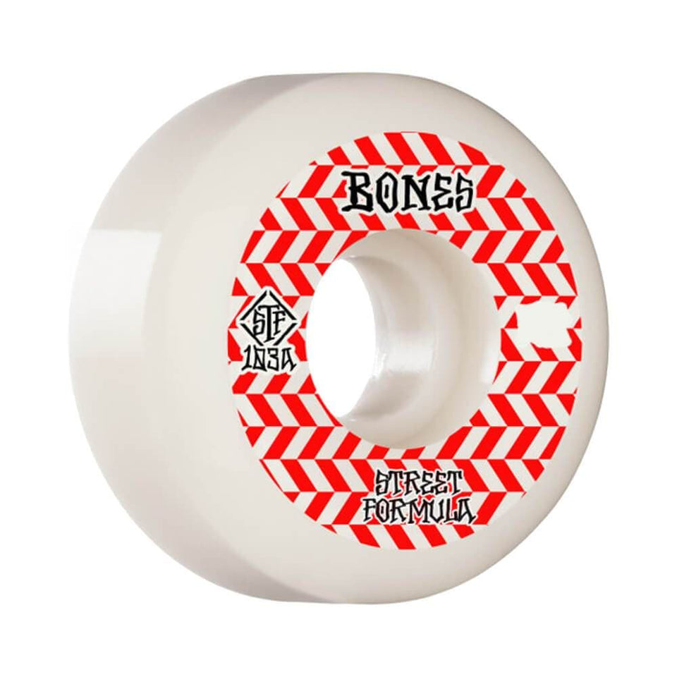 Bones Skateboard Wheels STF V5 Sidecuts Patterns 55mm x 103A Red - 50-50 Skate Shop