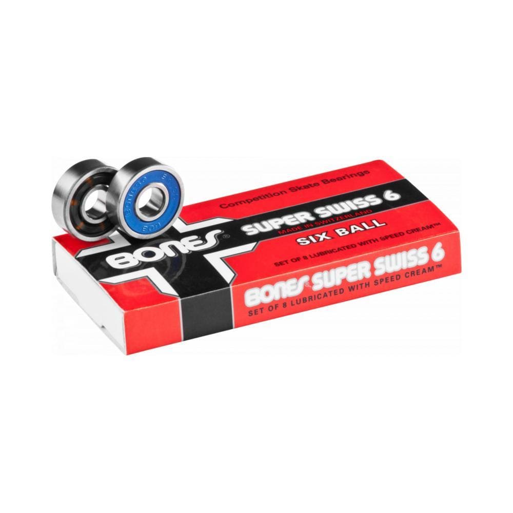 Bones Super Swiss 6 Skateboard Bearings (8 pack) - 50-50 Skate Shop