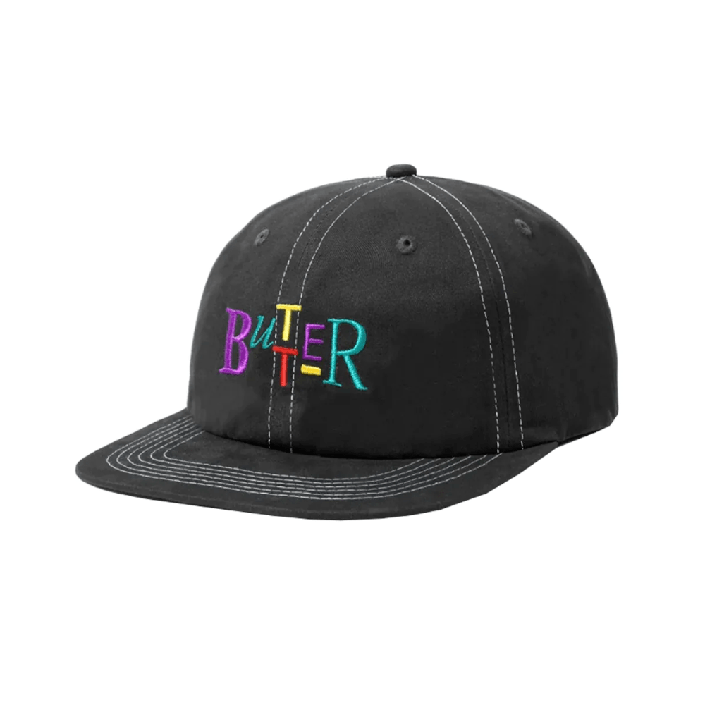 Butter Goods Scope 6 Panel Cap Black OSFA - 50-50 Skate Shop