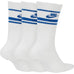 Nike SB Skate Sportswear Essential Crew Socks White Game Royal 3 Pack - 50-50 Skate Shop