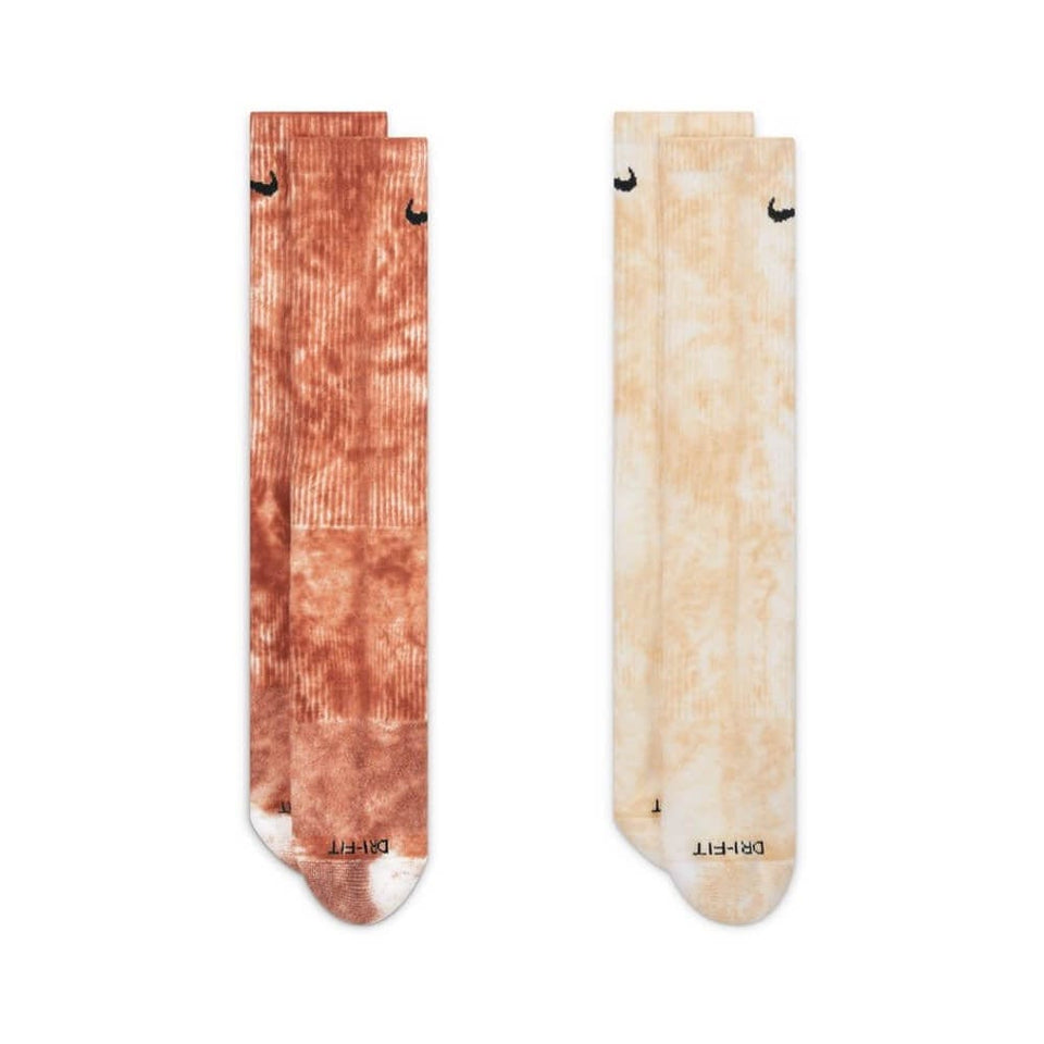 Nike Everyday Plus Cushioned Tie-Dye Crew Socks (2 Pairs) - Multi Colour Rust - 50-50 Skate Shop