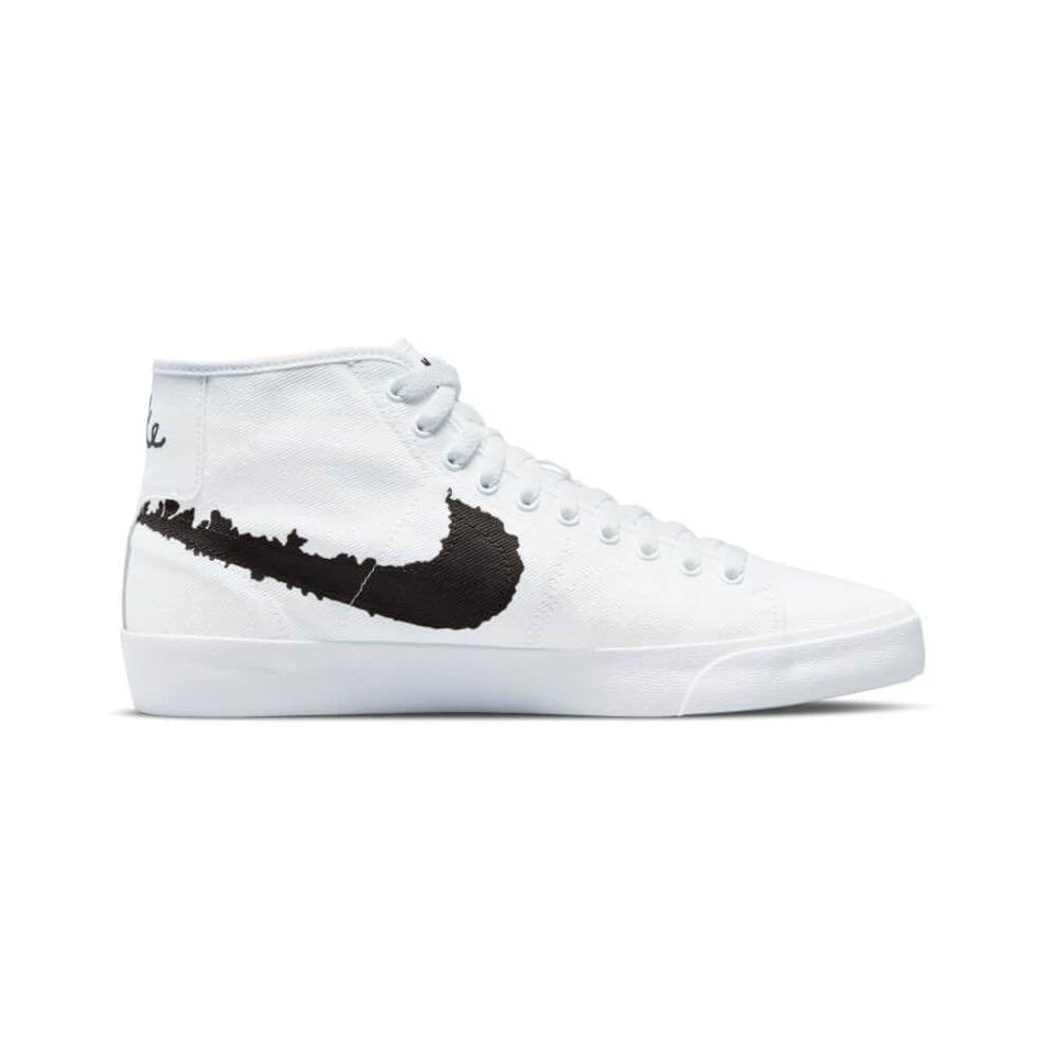 Nike SB Blazer Court Mid Premium White Black White - 50-50 Skate Shop