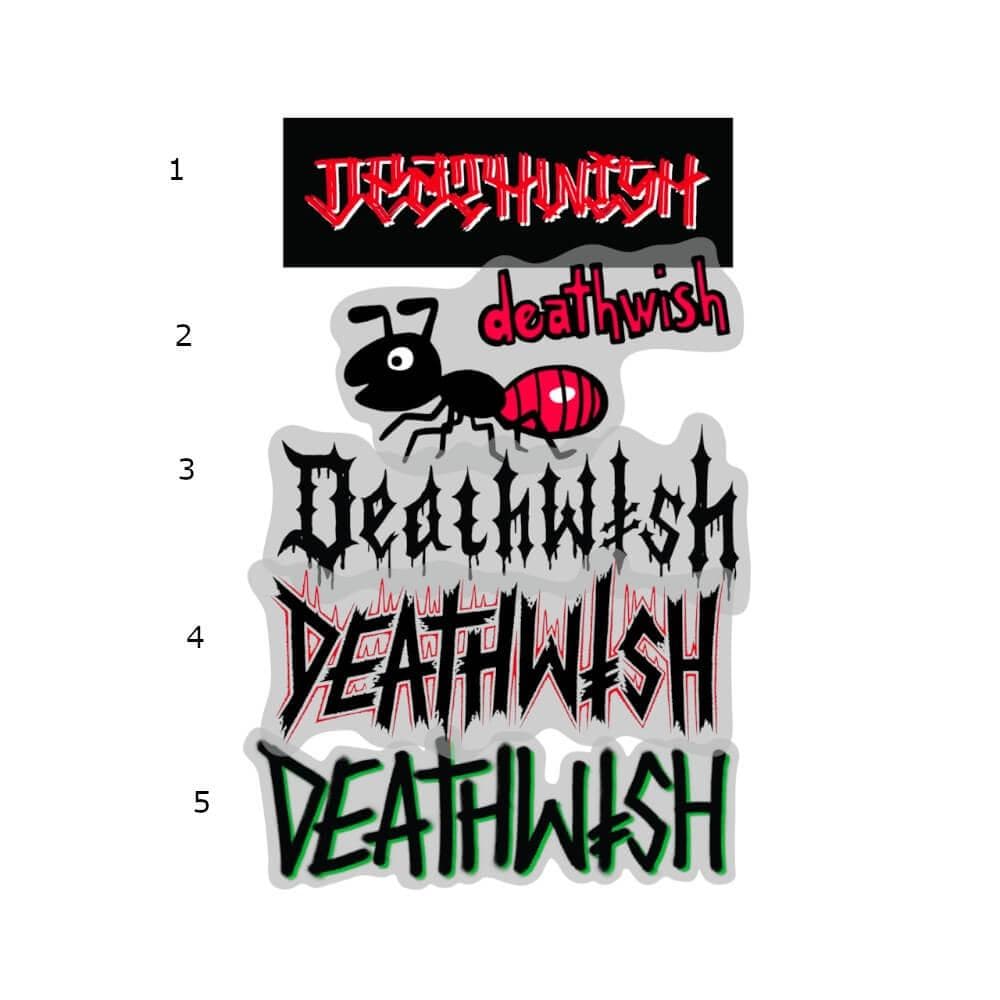 Deathwish Skate Deathwish Type Sticker - Sold Individually - 50-50 Skate Shop