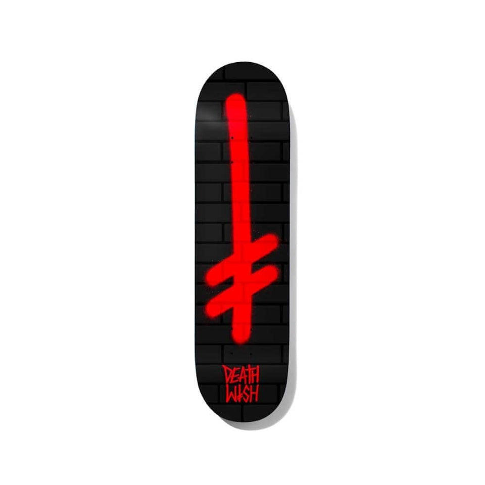 Deathwish Skateboard Deck Gang Logo Bricks 8.0" x 31.5" Black Red 14.25" WB - 50-50 Skate Shop
