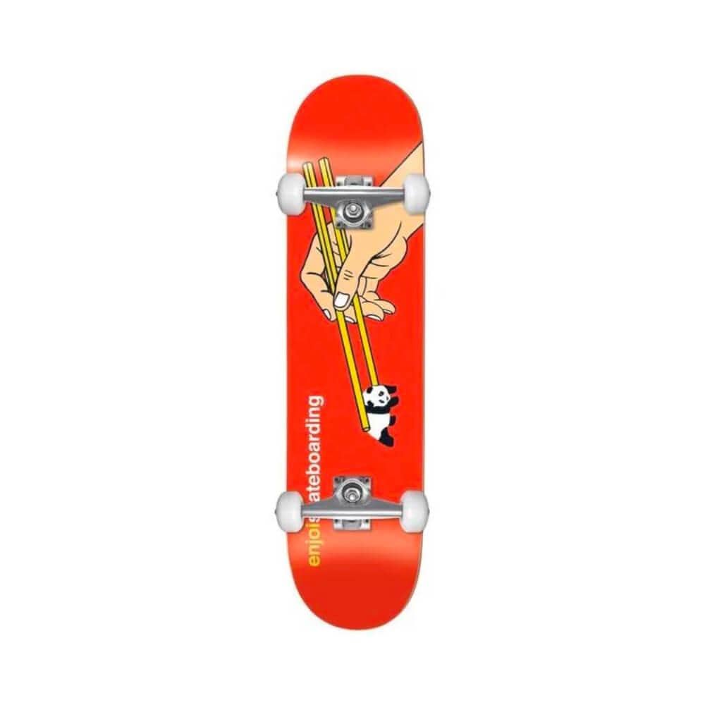 Enjoi Skateboard Complete Chopsticks Youth 7.375" x 29.625" Red 12.75" WB - 50-50 Skate Shop