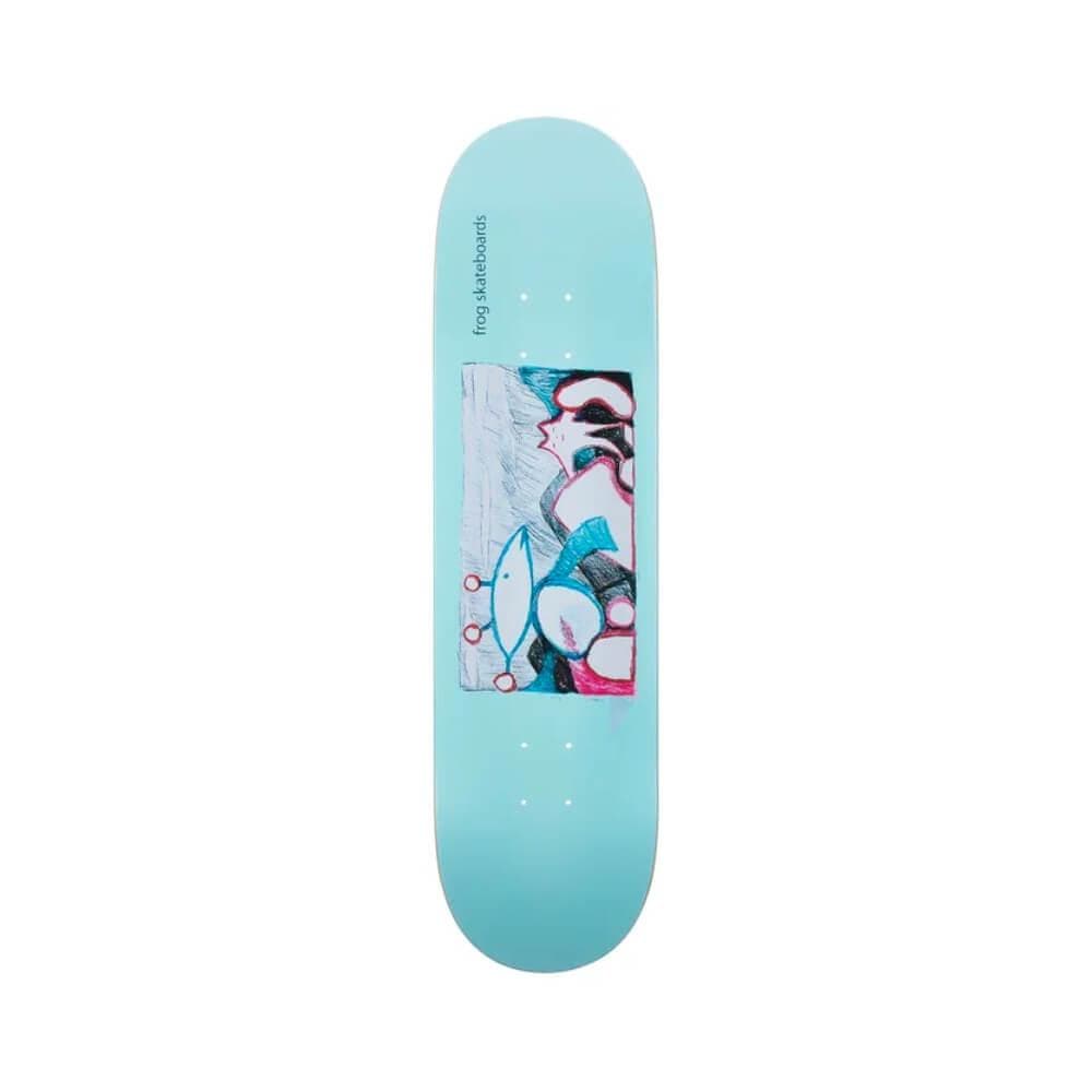 Frog Skateboard Deck Extra Help 8.25" x 31.875" Baby Blue 14.25" WB - 50-50 Skate Shop