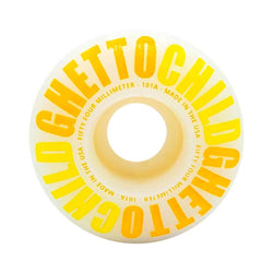 Ghetto Child Skateboard Wheels Classic USA 54mm 101A Standard Cut Yellow - Set of 4 - 50-50 Skate Shop