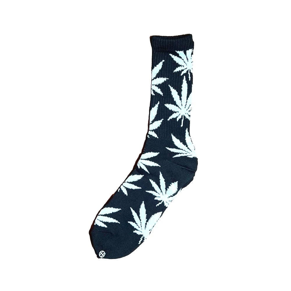 HUF Plantlife Crew Socks Black Glow In The Dark - 50-50 Skate Shop