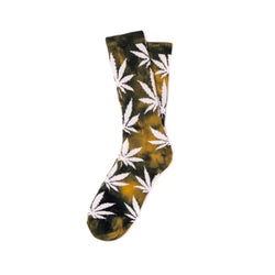 HUF Plantlife Crew Socks Tie Dye Mustard - 50-50 Skate Shop