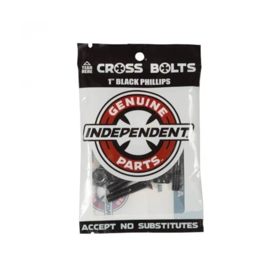 Independent Skateboard Hardware 1" Phillips Black - 50-50 Skate Shop