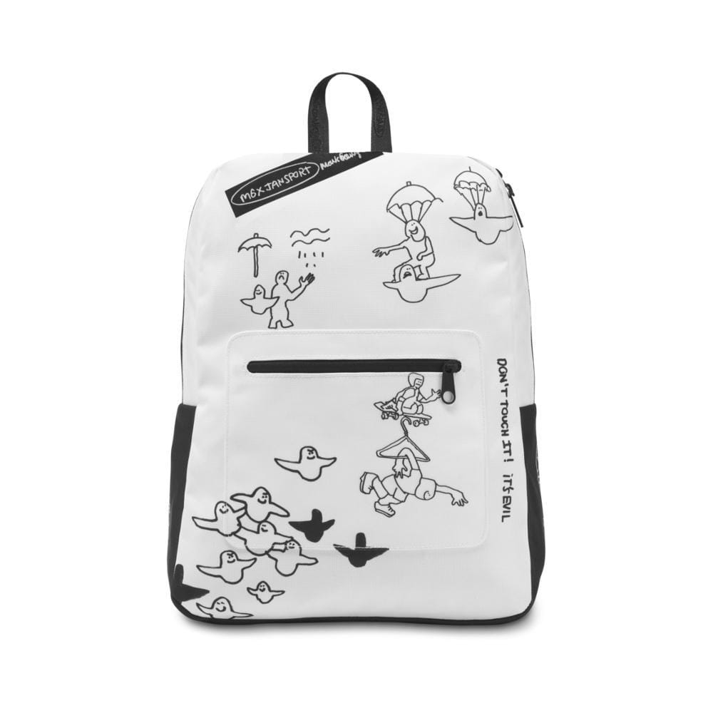 Jansport x The Gonz Flight Pack Wheat Paste Backpack 23L Black White - 50-50 Skate Shop