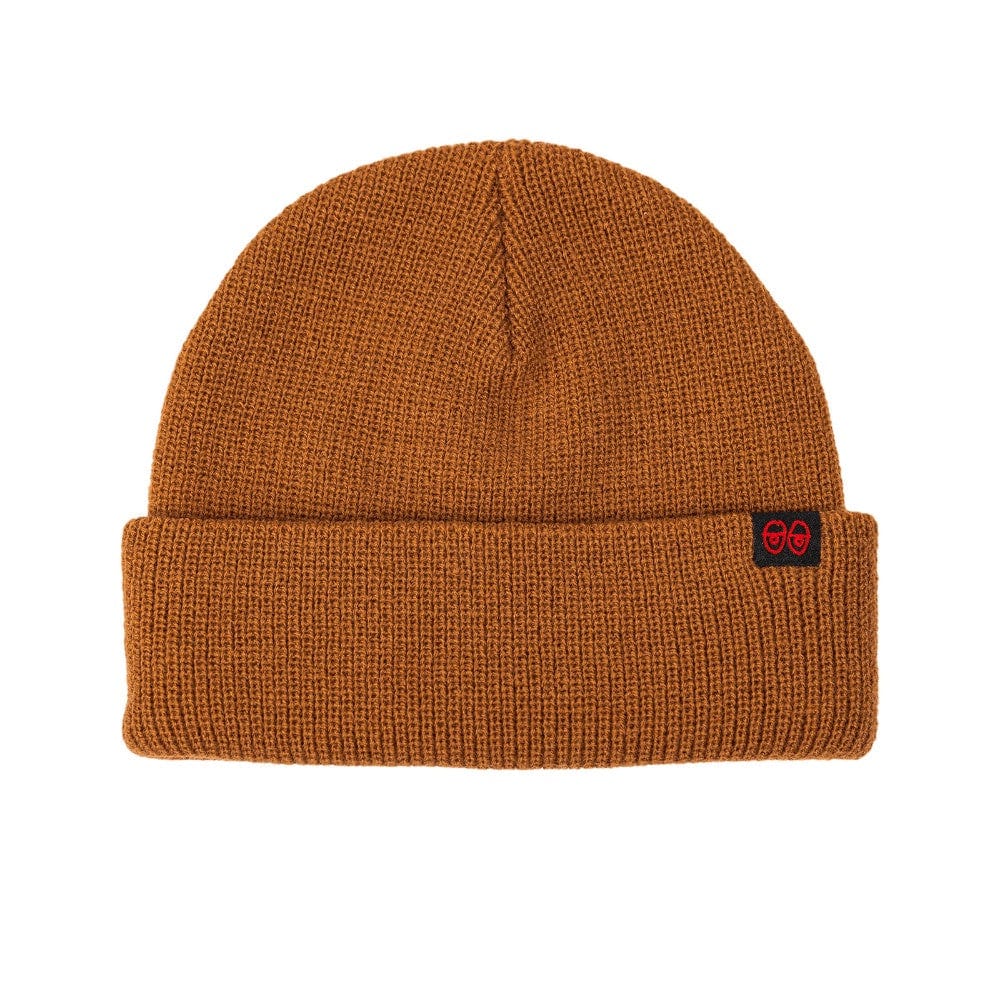 Krooked Skate Beanie Eyes Clip Cuff Brown Black Red - 50-50 Skate Shop