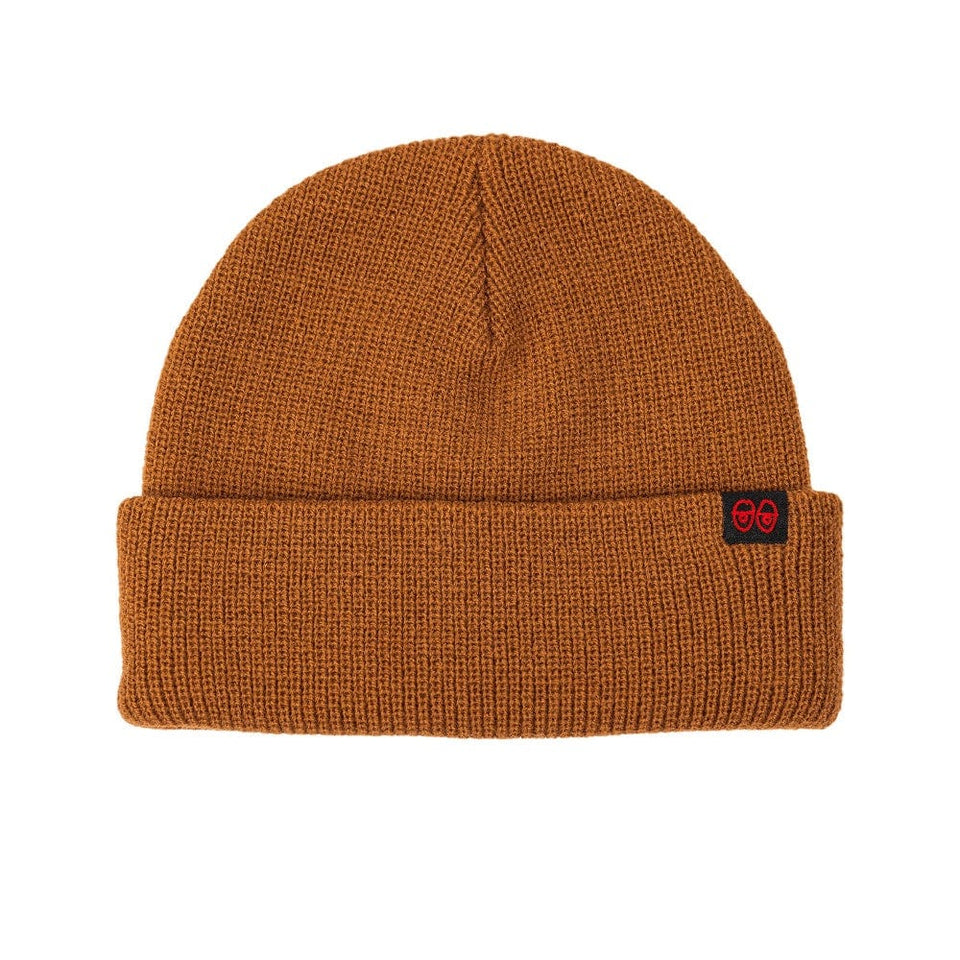 Krooked Skate Beanie Eyes Clip Cuff Brown Black Red - 50-50 Skate Shop