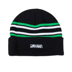 Krooked Skate Beanie Moonsmile Script Black Green White - 50-50 Skate Shop