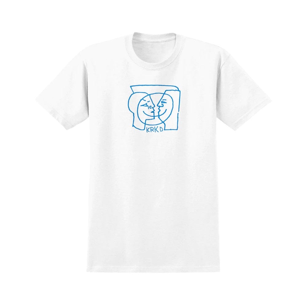 Krooked Skate Tee Moonsmile White Blue - 50-50 Skate Shop