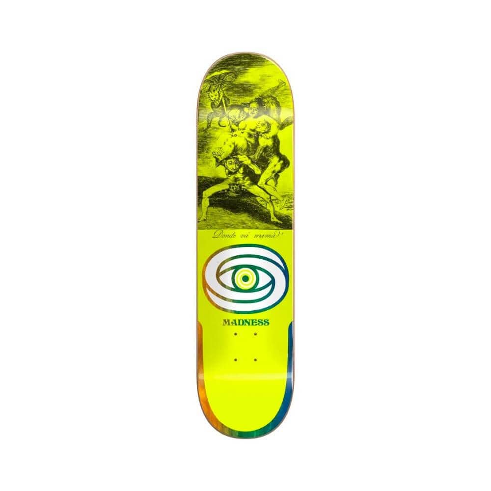 Madness Skateboard Deck Donde R7 8.5" x 31.9" Neon Yellow 14.25" WB - 50-50 Skate Shop
