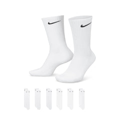 Nike SB Everyday Cushioned Training Crew Socks 6 Pack White - 50-50 Skate Shop