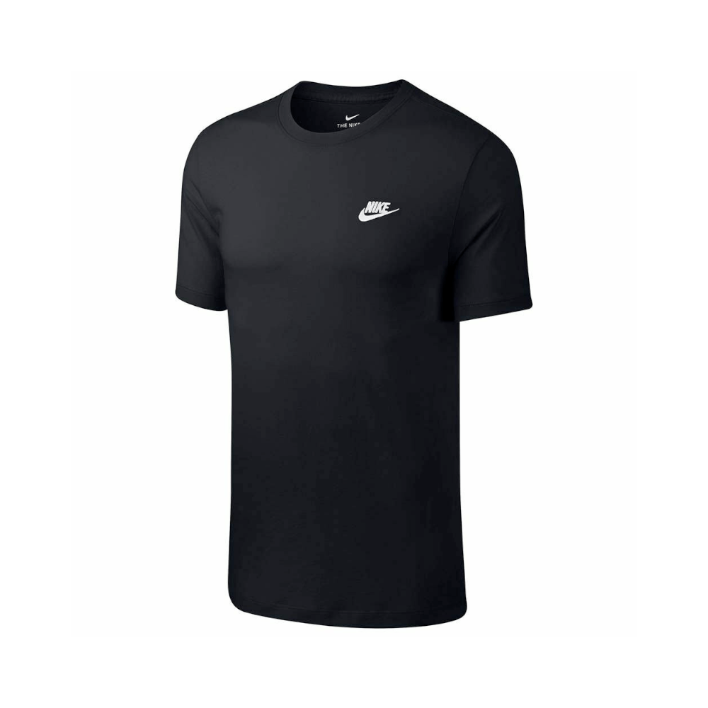 Nike SB Sportswear Club T Shirt Black Embroidered Logo White - 50-50 Skate Shop