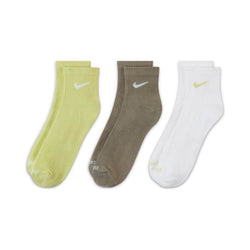 Nike SB Everyday Plus Lightweight Ankle Socks Green Brown White 3 Pack - 50-50 Skate Shop