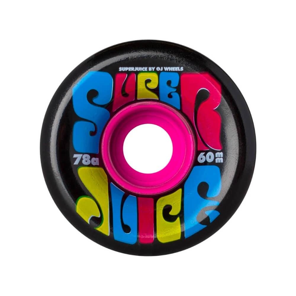 OJ Skateboard Wheels Super Juice CMYK 60mm 78A Black - Set of 4 - 50-50 Skate Shop
