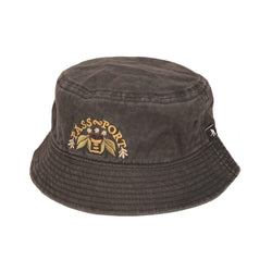 Passport Skate Arched Embroidery Bucket Hat Black - 50-50 Skate Shop