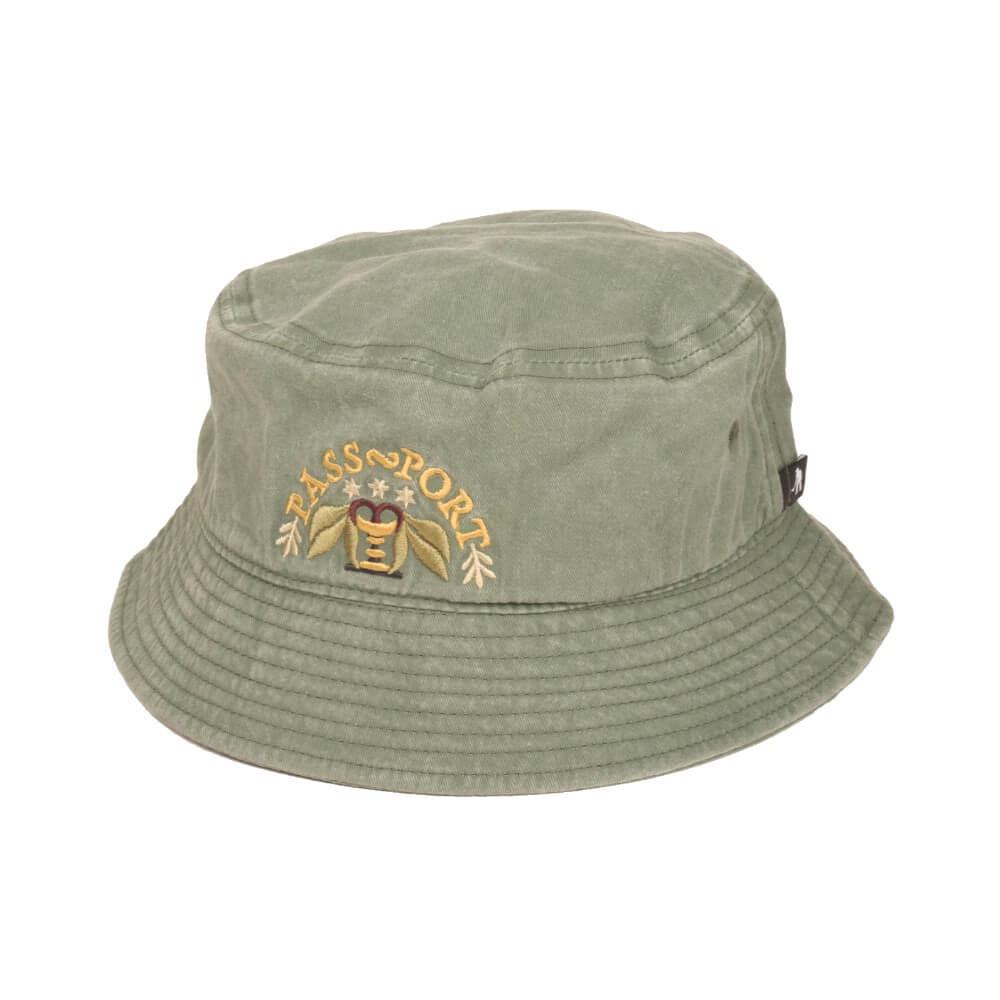 Passport Skate Arched Embroidery Bucket Hat Teal Green - 50-50 Skate Shop