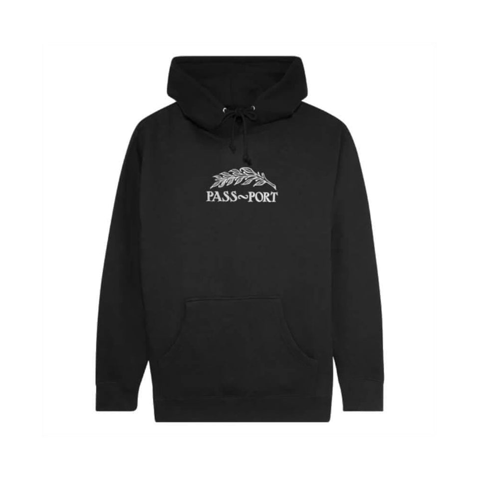 Passport Skate Quill Embroidery Hoodie Black - 50-50 Skate Shop