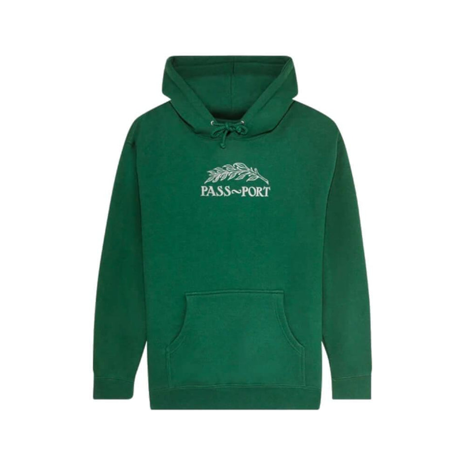 Passport Skate Quill Embroidery Hoodie Forest Green - 50-50 Skate Shop