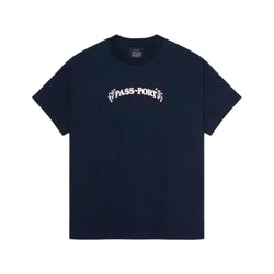 Passport Skate Sweaty Puff Print Tee Navy - 50-50 Skate Shop